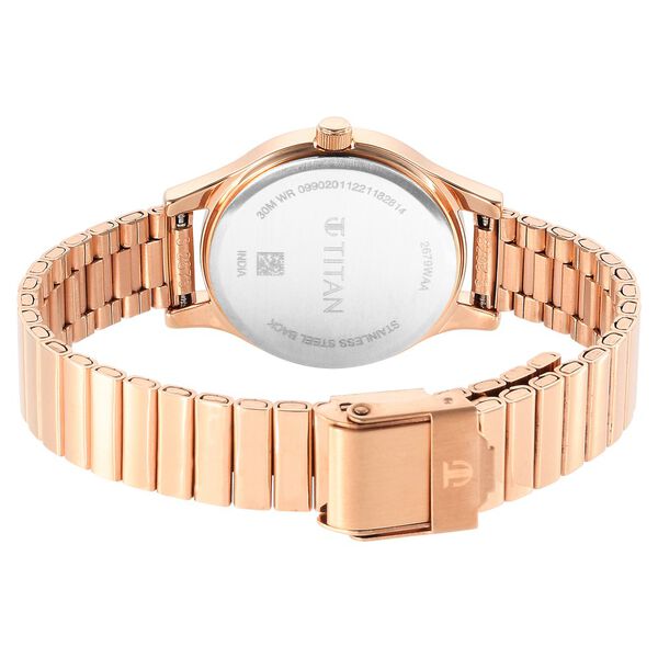 Titan Karishma Brown Dial Metal Strap Watch for Women - image number 4