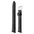 22 mm Black Genuine Leather Straps for Men - image number 2