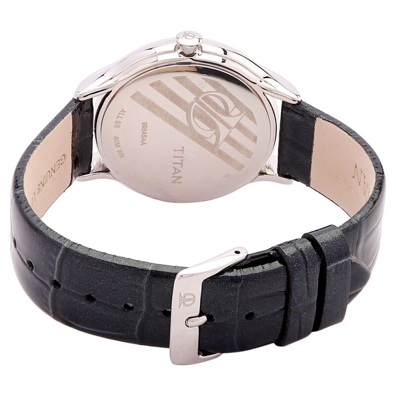 Titan Quartz Analog with Date Black Dial Leather Strap Watch for Women - image number 2