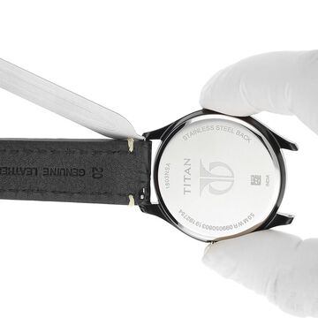 20 mm Black Genuine Leather Straps for Men