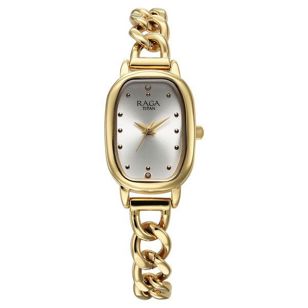 Titan Raga Showstopper Quartz Analog Silver Dial Metal Strap Watch For Women - image number 0