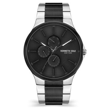 Kenneth Cole Black Dial Stainless Steel Strap Watch For Men