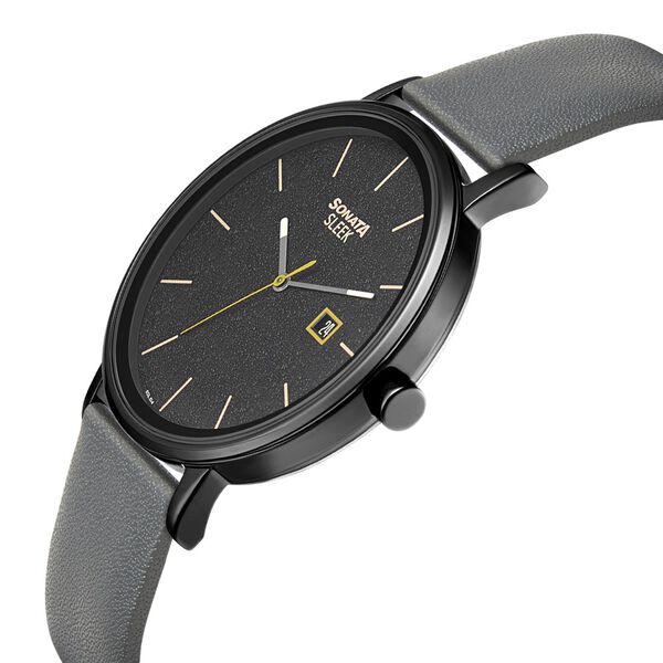 Sonata Quartz Analog with Date Leather Strap Watch for Men - image number 2