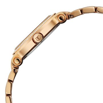 Titan Purple Glamour Quartz Analog Silver Dial Rose Gold Stainless Steel Strap Watch For Women