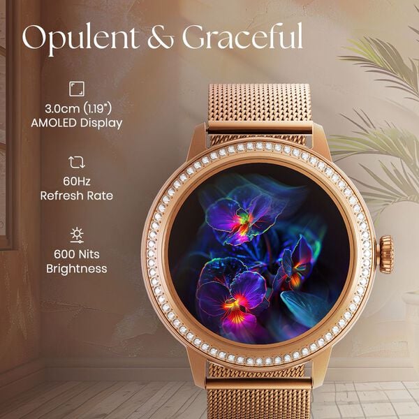 Titan Valerie Premium Smartwatch with All 316L SS construction, Skin Temp. Sensor, Women’s Health, SingleSync BT Calling - image number 3