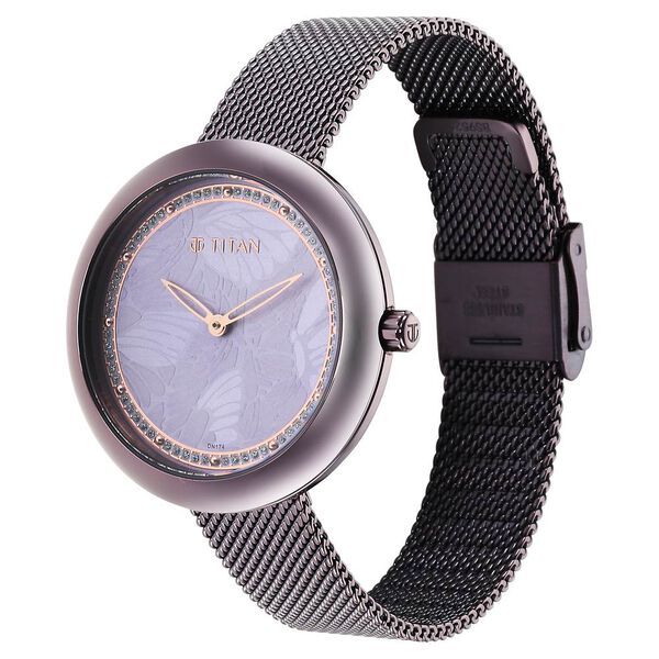 Glitz Purple Dial Stainless Steel Strap Watch for Women - image number 2