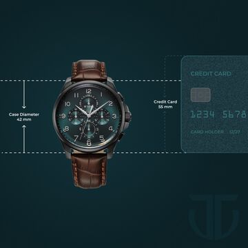 Titan Classic Chrono Blue Dial Quartz Multifunction Leather Strap watch for Men