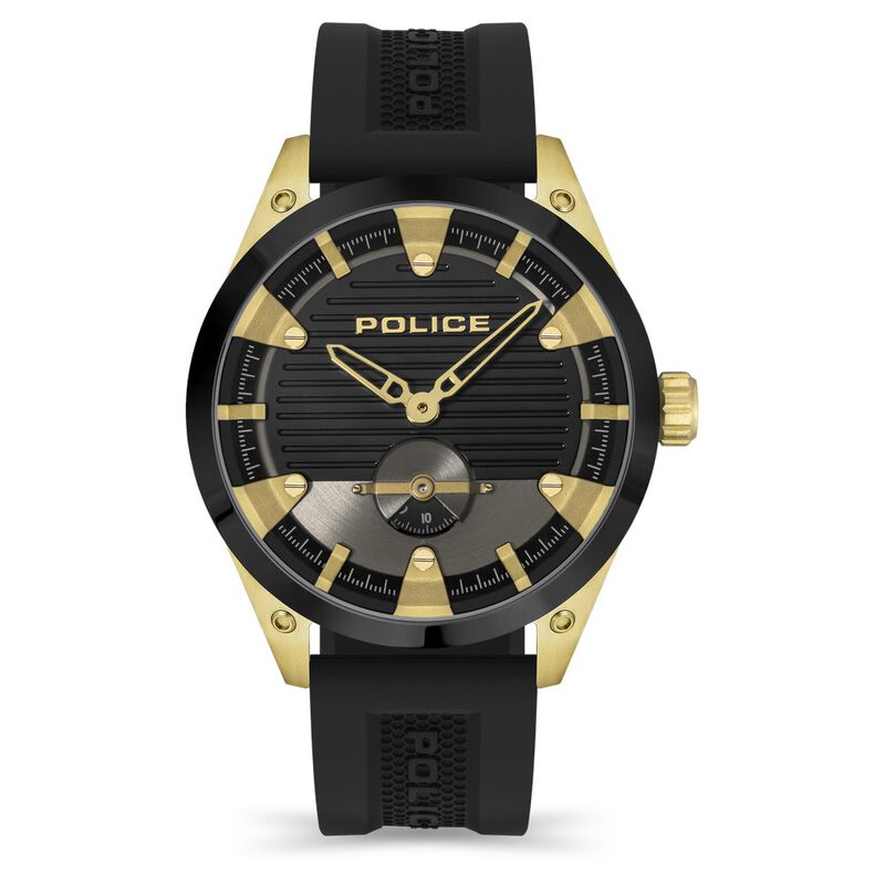 Police Quartz Analog Black Dial Leather Strap Watch for Men