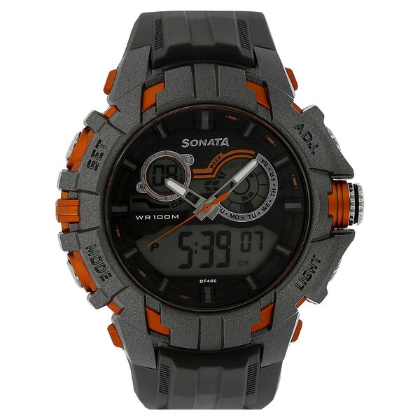 SF Quartz Analog Digital Grey Dial Plastic Strap Watch for Men - image number 0