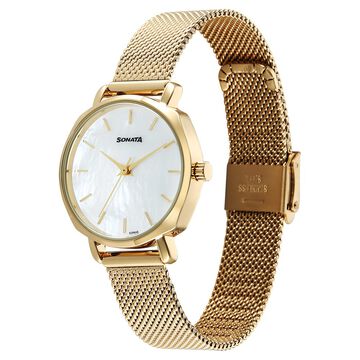 Sonata Eternia Quartz Analog Silver Dial Metal Strap Watch For Women