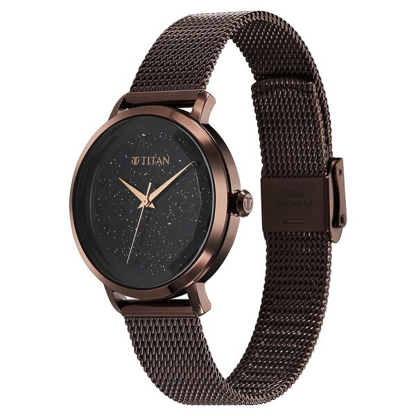 Titan Workwear Quartz Analog Black Dial Stainless Steel Strap Watch for Women - image number 2