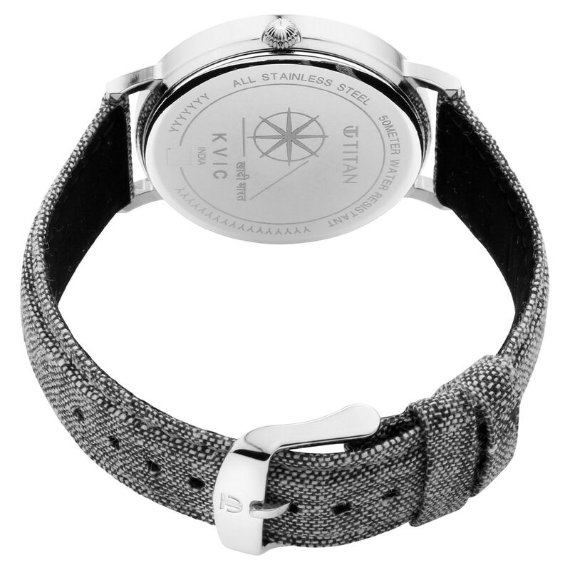 Buy Online Titan Khadi Grey Dial Analog Stainless Steel Strap Watch for