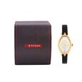 Titan Quartz Analog Silver Dial Leather Strap Watch for Women - image number 4