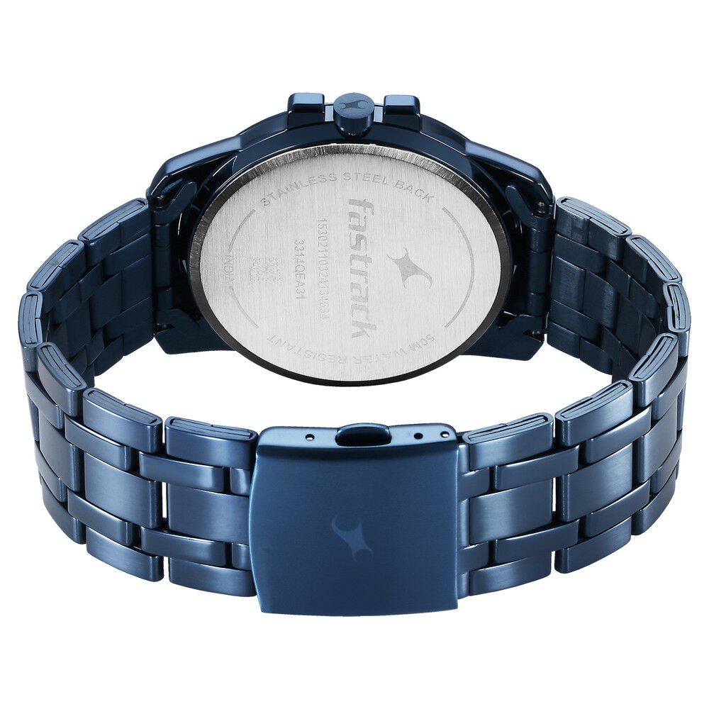 Buy Online Fastrack Pulse Quartz Analog Blue Dial With Blue Stainless steel Strap Watch for Guys 3314qm01f Titan