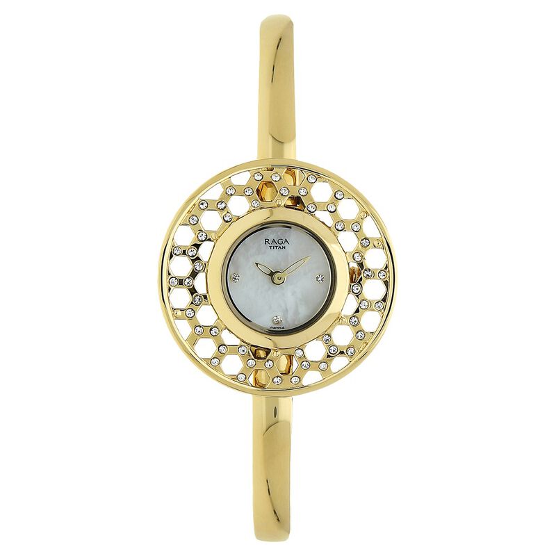 Titan Raga Moonlight Mother of Pearl Dial Women Watch With Metal Strap