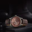 Titan Neo Economy Quartz Analog with Date Grey Dial Brown Leather Strap Watch For Men