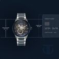 Titan Ceramic Fusion Automatic Blue Dial Silver Dual-Toned Stainless Steel Bracelet Watch for Men - image number 2