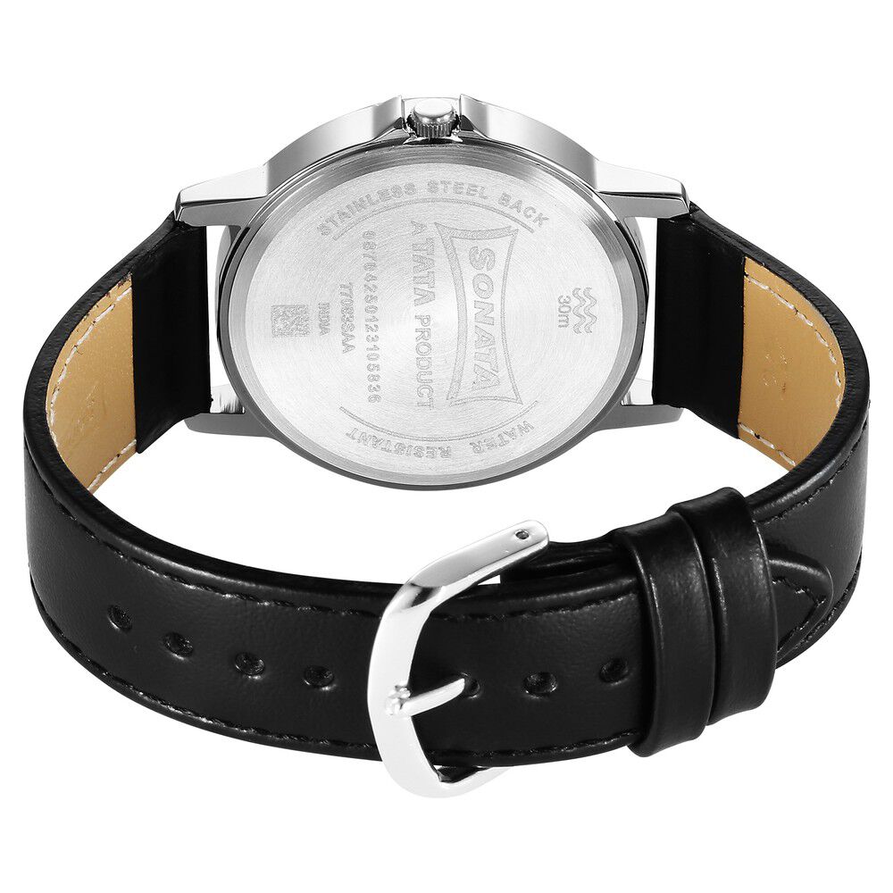 Buy Online Sonata Quartz Analog Silver Dial Watch for Men 77083sl08 Titan