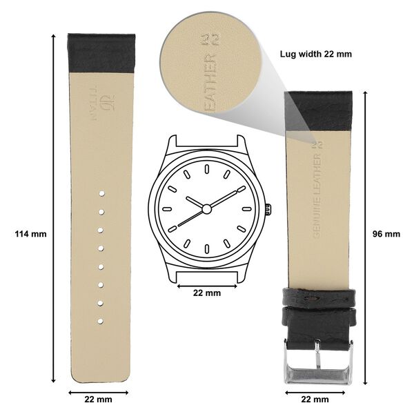 22 mm Brown Genuine Leather Straps for Men - image number 1