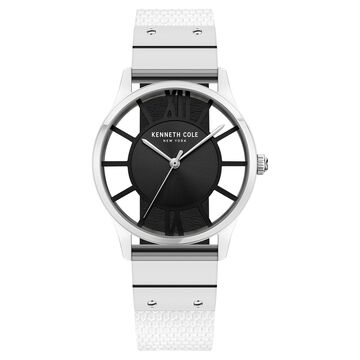 Kenneth Cole Quartz Analog Black Dial Leather Strap Watch for Women
