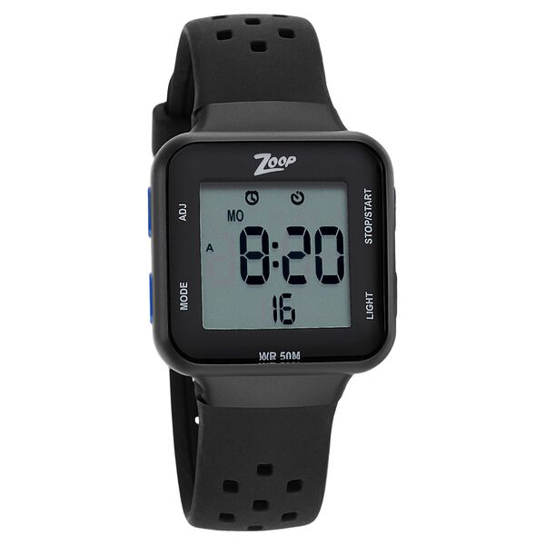 Zoop Digital Round Shaped Dial Black Silicone Strap Watch For Kids - image number 0