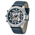 Police Automatic With Self Winding Blue Dial Blue Color Leather Strap Watch For Men - image number 1