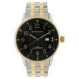 Titan Quartz Analog with Date Black Dial Stainless Steel Strap Watch for Men