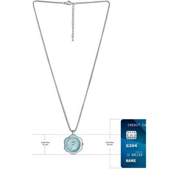 Sonata Poze Quartz Analog Blue Dial Silver Colour Metal Strap Watch For Women