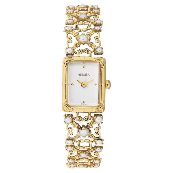 Titan Nebula Jewels 18k Gold Analog White Pearl studded Gold Bracelet Watch for Women - image number 0
