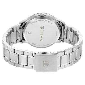 Titan Men's Timeless Style Watch: Refined White Dial and Metal Strap