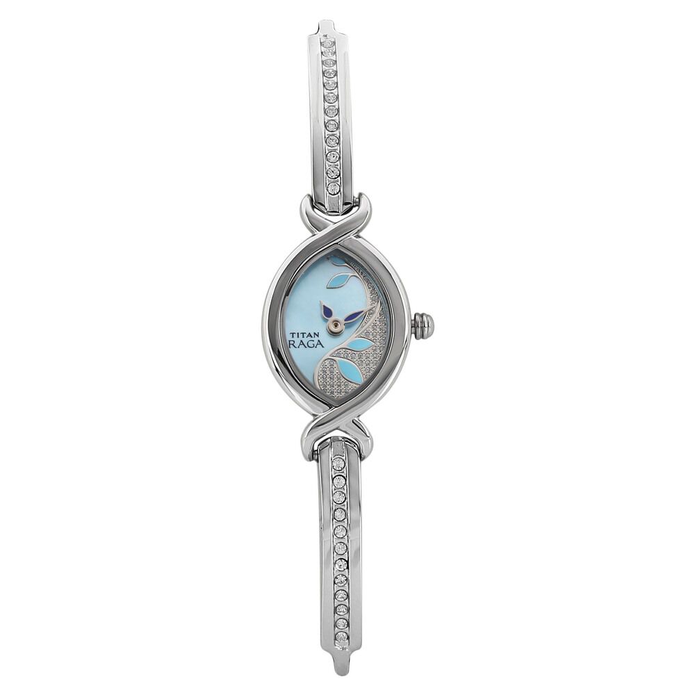 Buy Online Titan Raga Blue Dial Women Watch With Metal Strap nb2251sm01 Titan