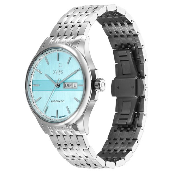 Xylys Automatic Blue Dial Silver Stainless Steel Strap Watch For Men - image number 2