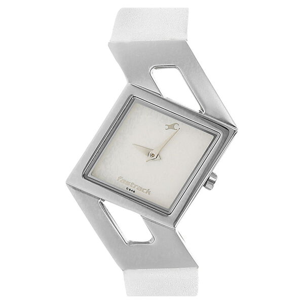 Fastrack Quartz Analog Silver Dial Leather Strap Watch for Girls - image number 0