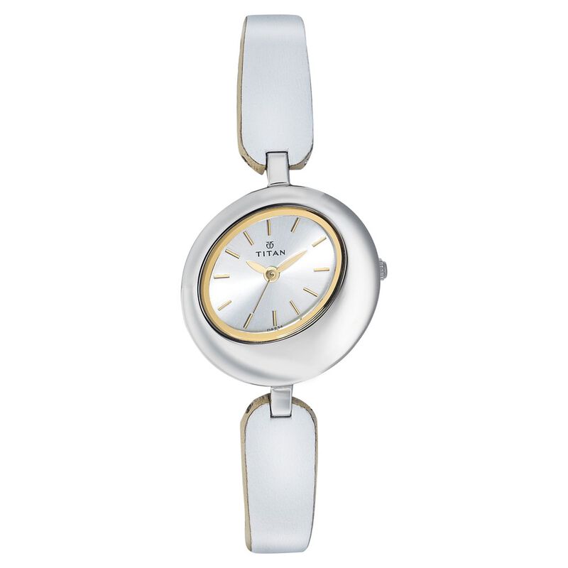 Titan Quartz Analog Silver Dial Watch for Women