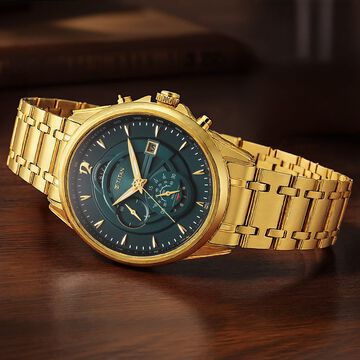 Titan Regalia Premium Green Chrono Stainless Steel Strap watch for Men
