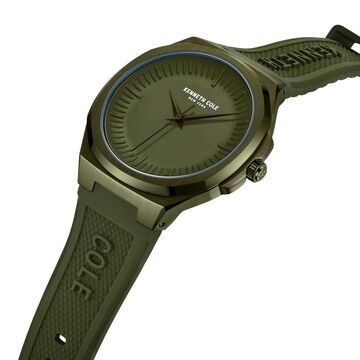 Kenneth Cole Quartz Analog Green dial Silicone Strap Watch for Men