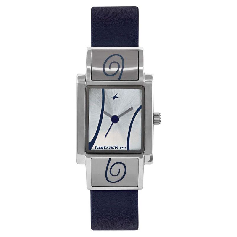 Fastrack Quartz Analog Silver Dial Leather Strap Watch for Girls