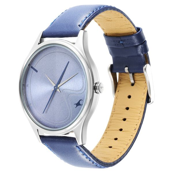 Buy Online Fastrack Stunners Quartz Analog Blue Dial Leather Strap ...