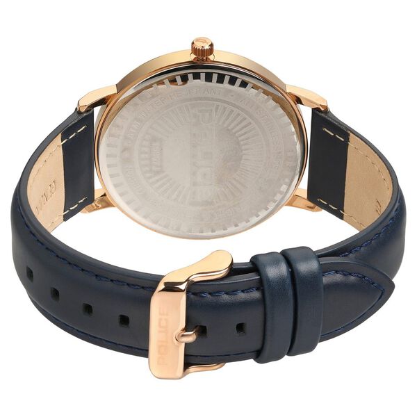 Police Quartz Analog with Date Blue Dial Leather Strap Watch for Men - image number 4