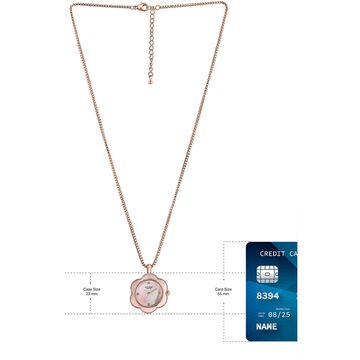 Sonata Poze Quartz Analog Pink Dial Rose Gold Colour Metal Strap Watch For Women