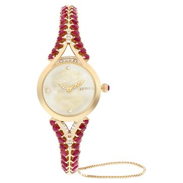 Titan Nebula Quartz Analog 18 Karat Solid Gold Watch for Women