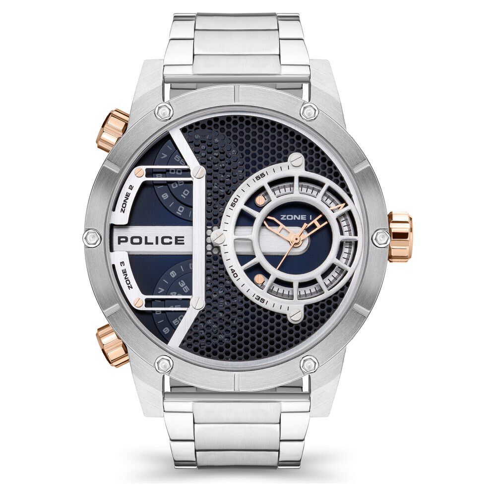 Buy Online Police Quartz Multifunction Blue Dial Stainless Steel