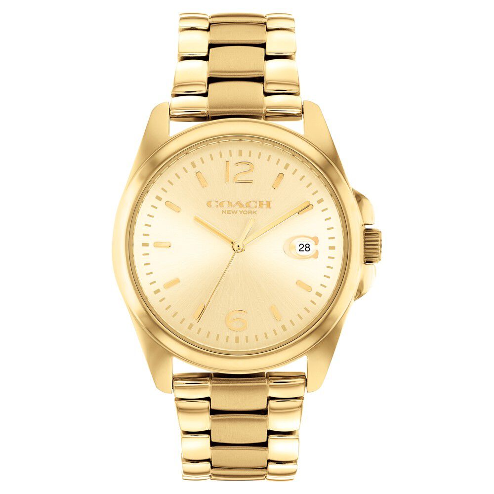 Coach gold watch womens hot sale