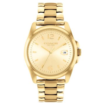 Coach Quartz Analog Golden Dial Two Toned Stainless Steel Strap Watch For Women