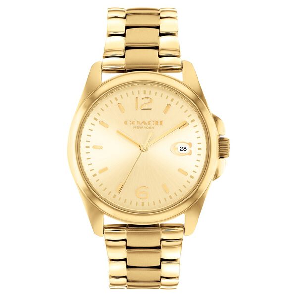 Coach Quartz Analog Golden Dial Two Toned Stainless Steel Strap Watch For Women - image number 0