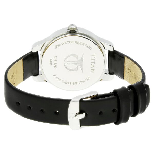 Titan Women's Chic minimalist watch with Blue dial and leather strap - image number 3