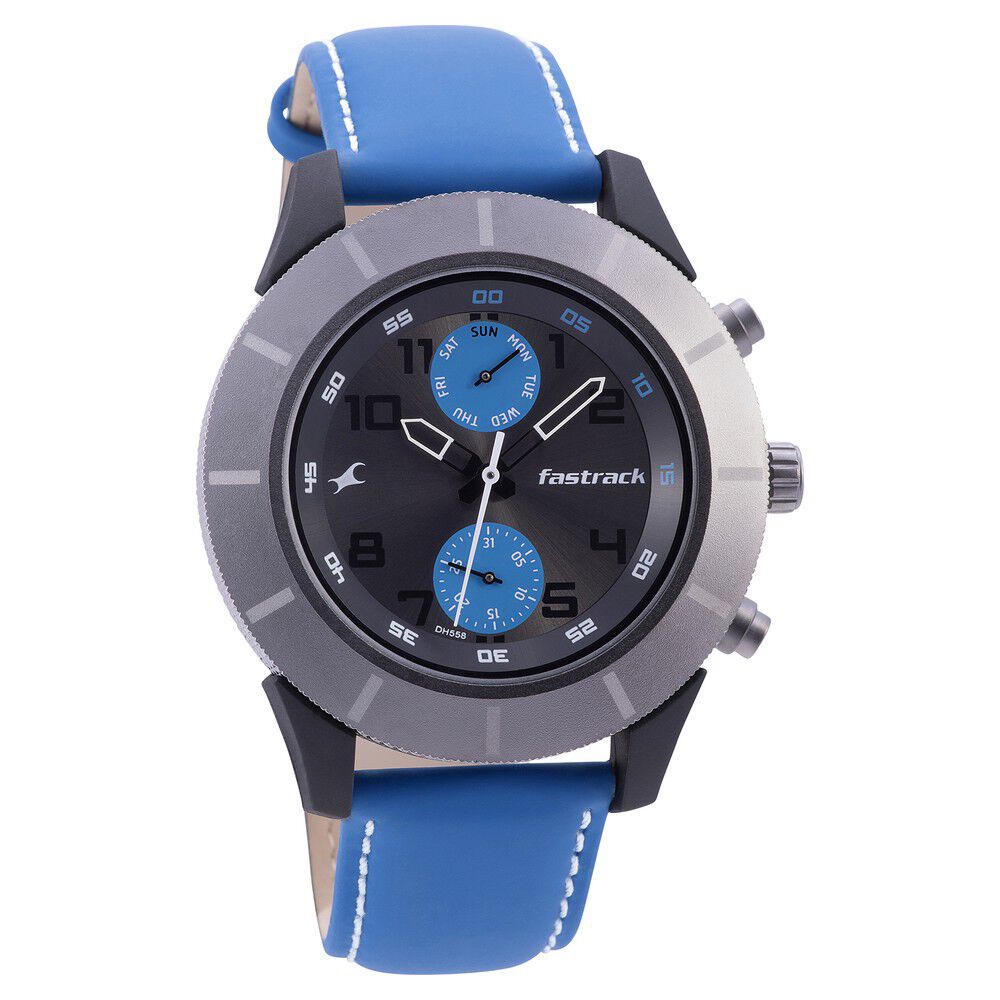 Buy Online Fastrack Modular Quartz Analog Anthracite Dial Leather