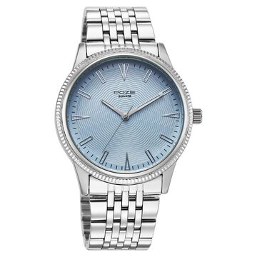Sonata Poze Quartz Analog Tiffany Blue Dial Silver Coloure Stainless Steel Strap Watch For Men