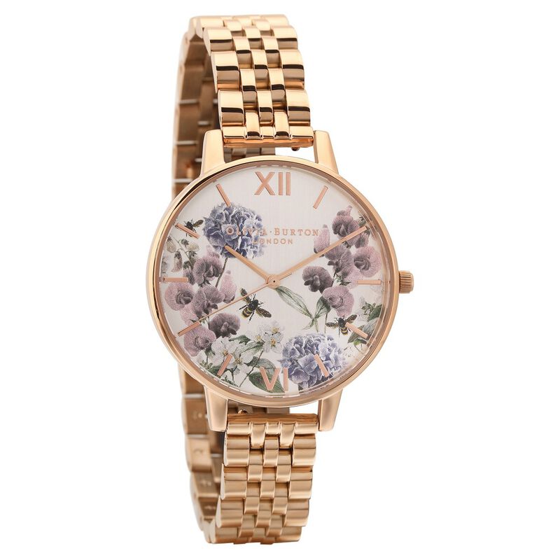 Olivia Burton Analoog kwartshorloge voor dames met leren