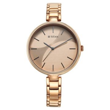 Titan Purple Stackables Quartz Analog Two Toned Dial Stainless Steel Strap Watch for Women
